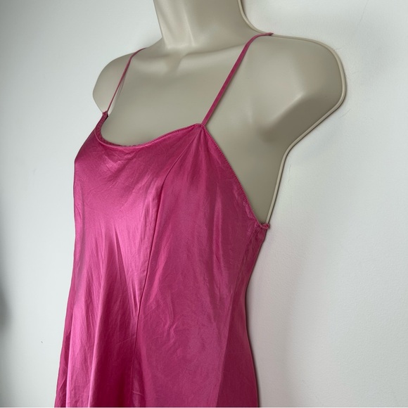 Vintage 1999 Victoria's Secret Y2K 100% Silk Raspberry Satin Dress sz M Fairy - Picture 4 of 12